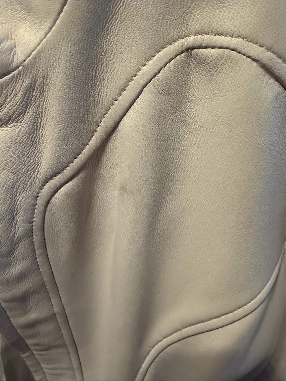 White Italian Leather Cropped Moto Jacket Women’s XS Small Size 38 Vera Pelle - Picture 6 of 6